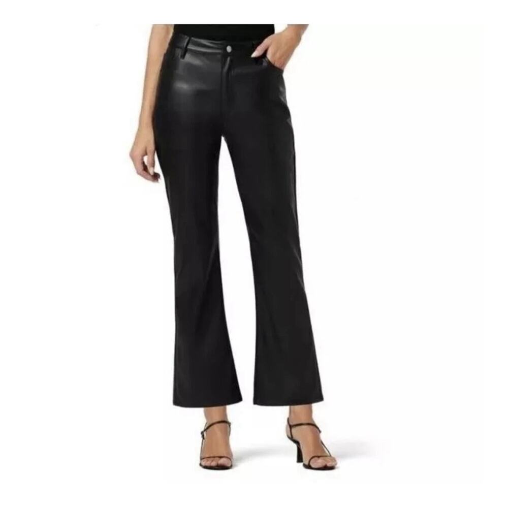 Joe's Black Faux Leather Cropped Bootcut Pants - Size 30